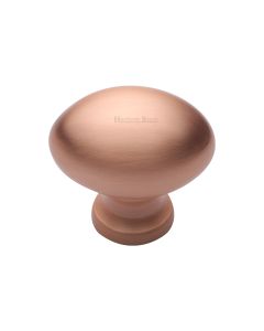 Heritage Brass Satin Rose Gold Victorian Oval Cabinet Knob 32mm