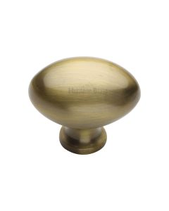 Heritage Brass Antique Brass Victorian Oval Cabinet Knob 38mm