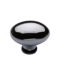 Heritage Brass Polished Chrome Victorian Oval Cabinet Knob 38mm