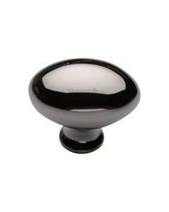 Heritage Brass Polished Nickel Finish Victorian Oval Cabinet Knob 38mm
