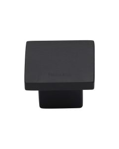 Heritage Brass Matt Black Classic Square Cabinet Knob 32mm