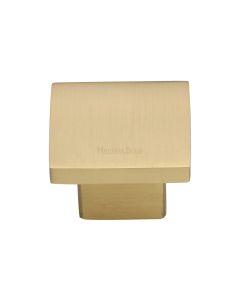 Heritage Brass Satin Brass Classic Square Cabinet Knob 32mm