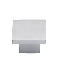 Heritage Brass Satin Chrome Classic Square Cabinet Knob 32mm