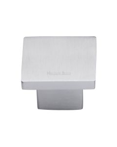 Heritage Brass Satin Chrome Classic Square Cabinet Knob 40mm