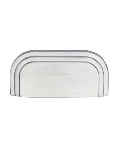 Heritage Brass Satin Chrome Bauhaus Drawer Pull Handle 76mm