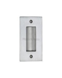 Satin Chrome Heritage Brass Flush Pull 101mm
