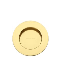 Polished Brass Heritage Brass Round Flush Pull - C1835