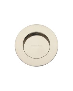 Polished Nickel Finish Heritage Brass Round Flush Pull - C1835