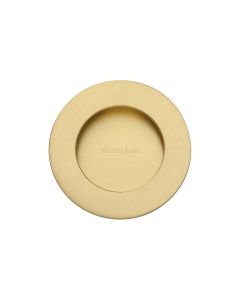 Satin Brass Heritage Brass Round Flush Pull - C1835