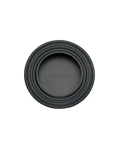 Matt Black Heritage Brass Round Reeded Flush Pull