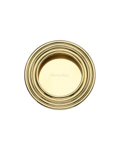 Polished Brass Heritage Brass Round Reeded Flush Pull