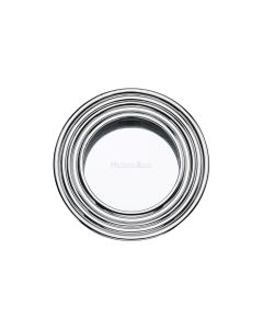 Polished Chrome Heritage Brass Round Reeded Flush Pull