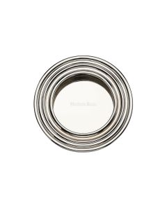Polished Nickel Finish Heritage Brass Round Reeded Flush Pull