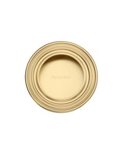 Satin Brass Heritage Brass Round Reeded Flush Pull
