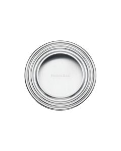Satin Chrome Heritage Brass Round Reeded Flush Pull