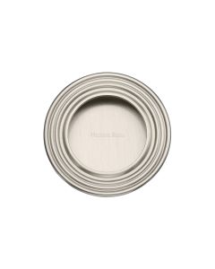 Satin Nickel Heritage Brass Round Reeded Flush Pull