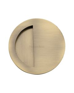 Antique Brass Heritage Brass Round Half Moon Flush Pull