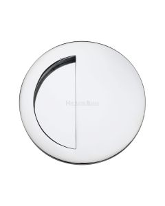 Polished Chrome Heritage Brass Round Half Moon Flush Pull
