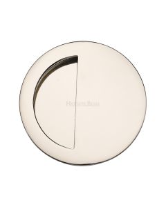 Polished Nickel Finish Heritage Brass Round Half Moon Flush Pull