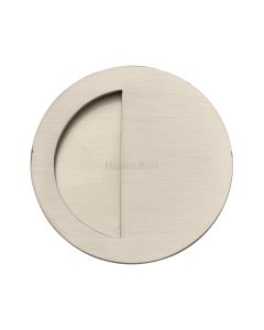 Satin Nickel Heritage Brass Round Half Moon Flush Pull