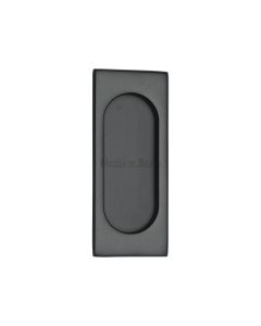 Matt Black Heritage Brass Flush Pull C1850