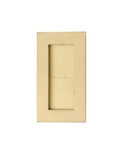 Satin Brass Heritage Brass Rectangular Flush Pull - C1855 105mm