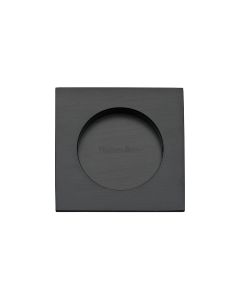Matt Black Heritage Brass Square Flush Pull - C1860 63mm