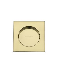 Polished Brass Heritage Brass Square Flush Pull - C1860 63mm