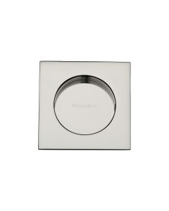 Polished Nickel Finish Heritage Brass Square Flush Pull - C1860 63mm