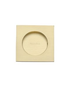 Satin Brass Heritage Brass Square Flush Pull - C1860 63mm