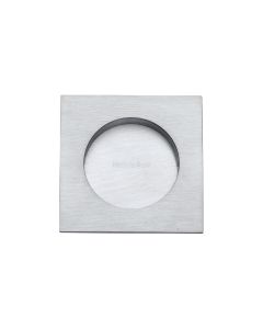 Satin Chrome Heritage Brass Square Flush Pull - C1860 63mm