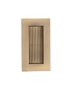 Antique Brass Heritage Brass Reeded Rectangular Flush Pull  105mm