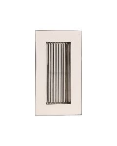 Polished Nickel Finish Heritage Brass Reeded Rectangular Flush Pull  105mm