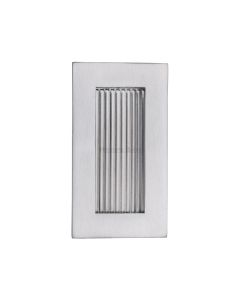 Satin Chrome Heritage Brass Reeded Rectangular Flush Pull  105mm
