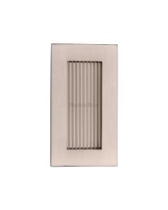 Satin Nickel Heritage Brass Reeded Rectangular Flush Pull  105mm