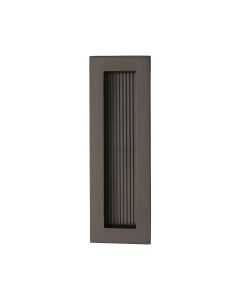 Matt Bronze Heritage Brass Reeded Rectangular Flush Pull  175mm
