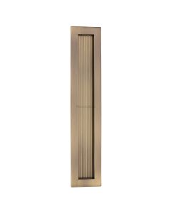 Antique Brass Heritage Brass Reeded Rectangular Flush Pull  300mm