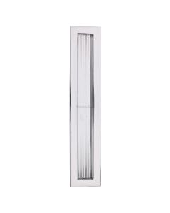 Polished Chrome Heritage Brass Reeded Rectangular Flush Pull  300mm