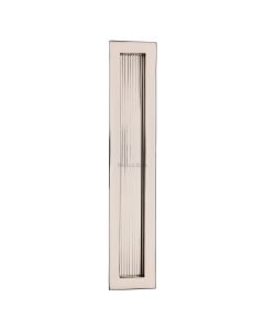 Polished Nickel Finish Heritage Brass Reeded Rectangular Flush Pull  300mm