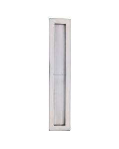 Satin Chrome Heritage Brass Reeded Rectangular Flush Pull  300mm