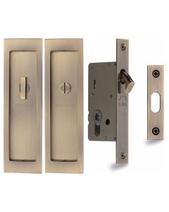 Antique Brass Heritage Brass Flush Pull Privacy Set 197mm