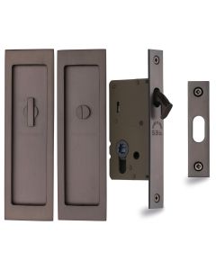 Matt Bronze Heritage Brass Flush Pull Privacy Set 197mm