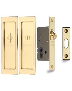 Polished Brass Heritage Brass Flush Pull Privacy Set 197mm