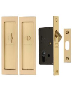 Satin Brass Heritage Brass Flush Pull Privacy Set 197mm