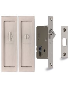 Satin Nickel Heritage Brass Flush Pull Privacy Set 197mm