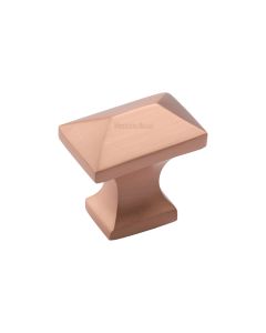 Heritage Brass Satin Rose Gold Pyramid Cabinet Knob