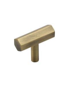 Heritage Brass Antique Brass Hexagon T-Bar Cabinet Knob 41mm