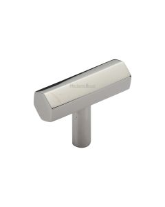 Heritage Brass Polished Nickel Finish Hexagon T-Bar Cabinet Knob 41mm