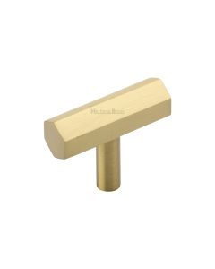 Heritage Brass Satin Brass Hexagon T-Bar Cabinet Knob 41mm