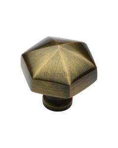 Heritage Brass Antique Brass Classic Hexagon Cabinet Knob 32mm